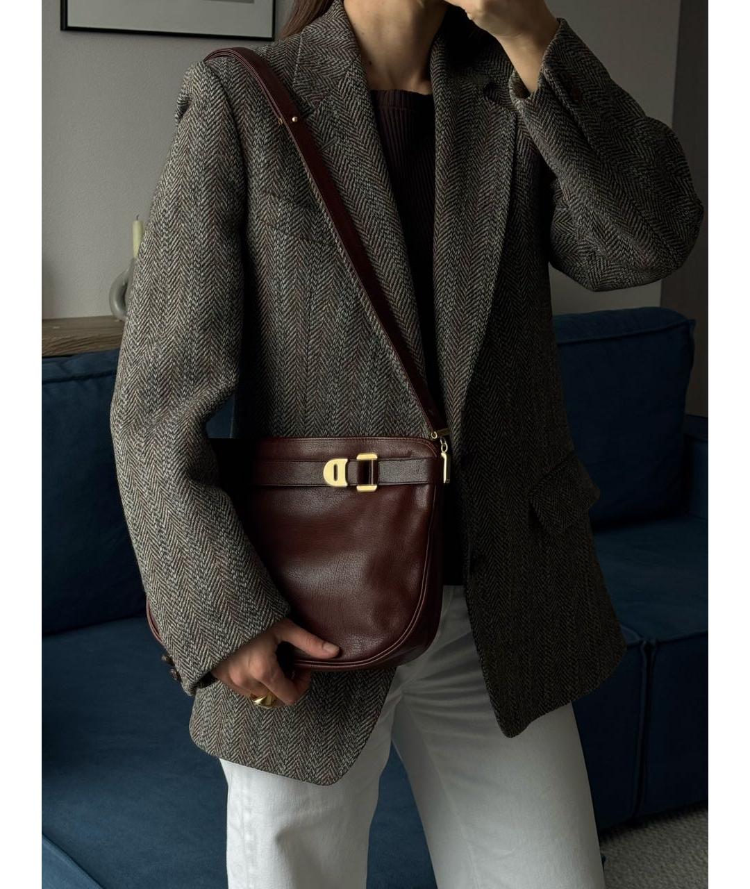 CHRISTIAN DIOR Коричневая кожаная сумка через плечо, фото 8