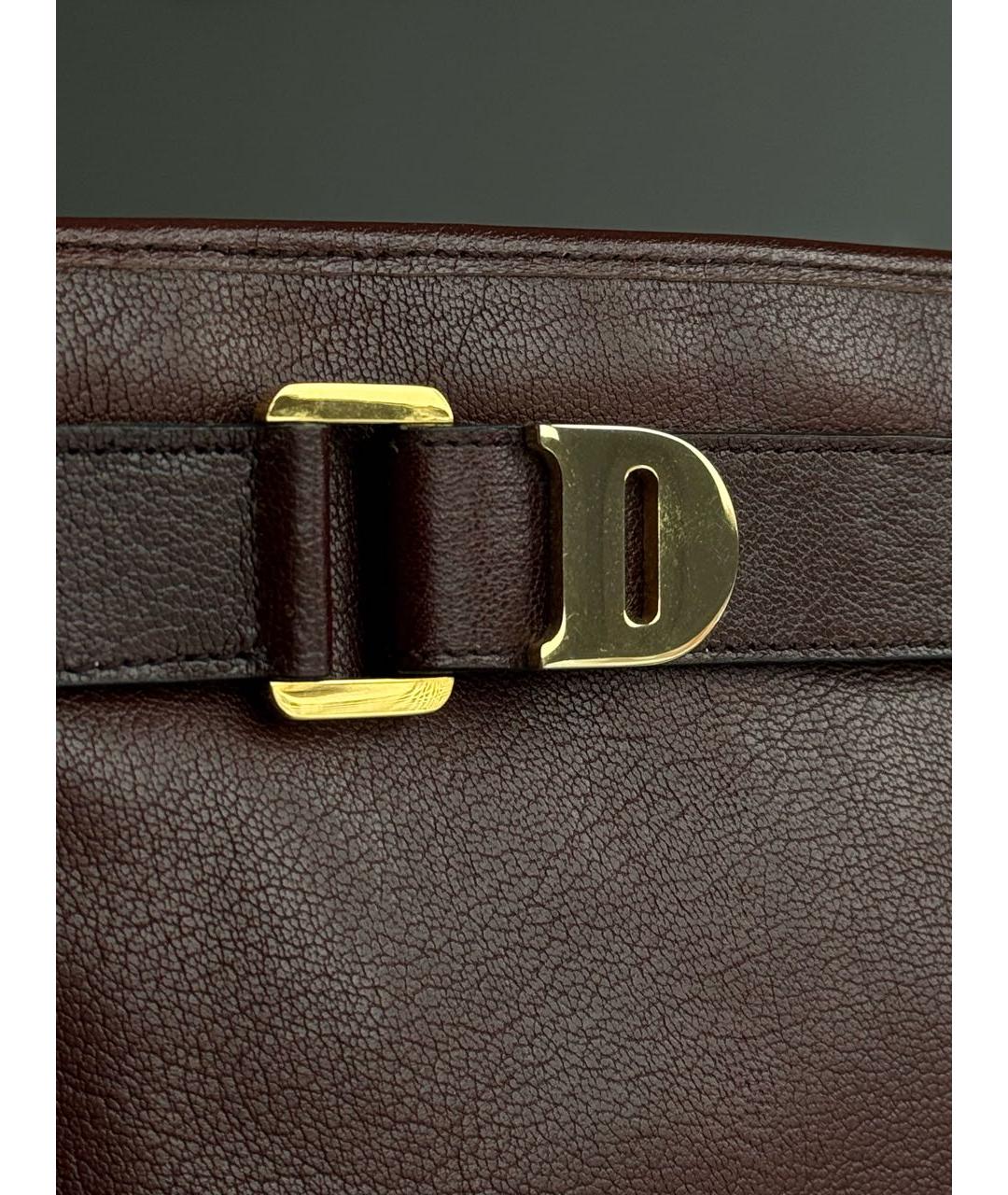 CHRISTIAN DIOR Коричневая кожаная сумка через плечо, фото 5