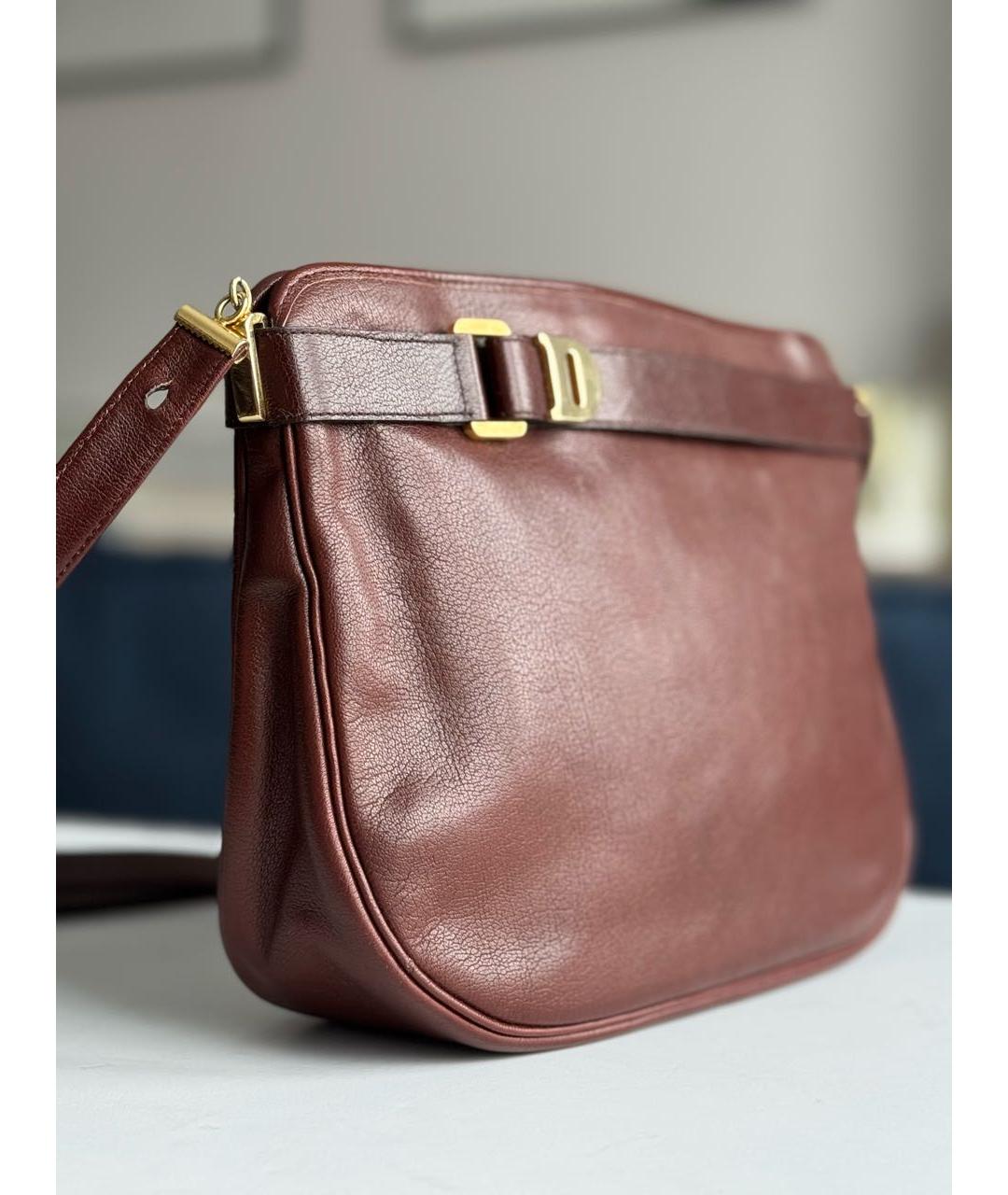 CHRISTIAN DIOR Коричневая кожаная сумка через плечо, фото 2