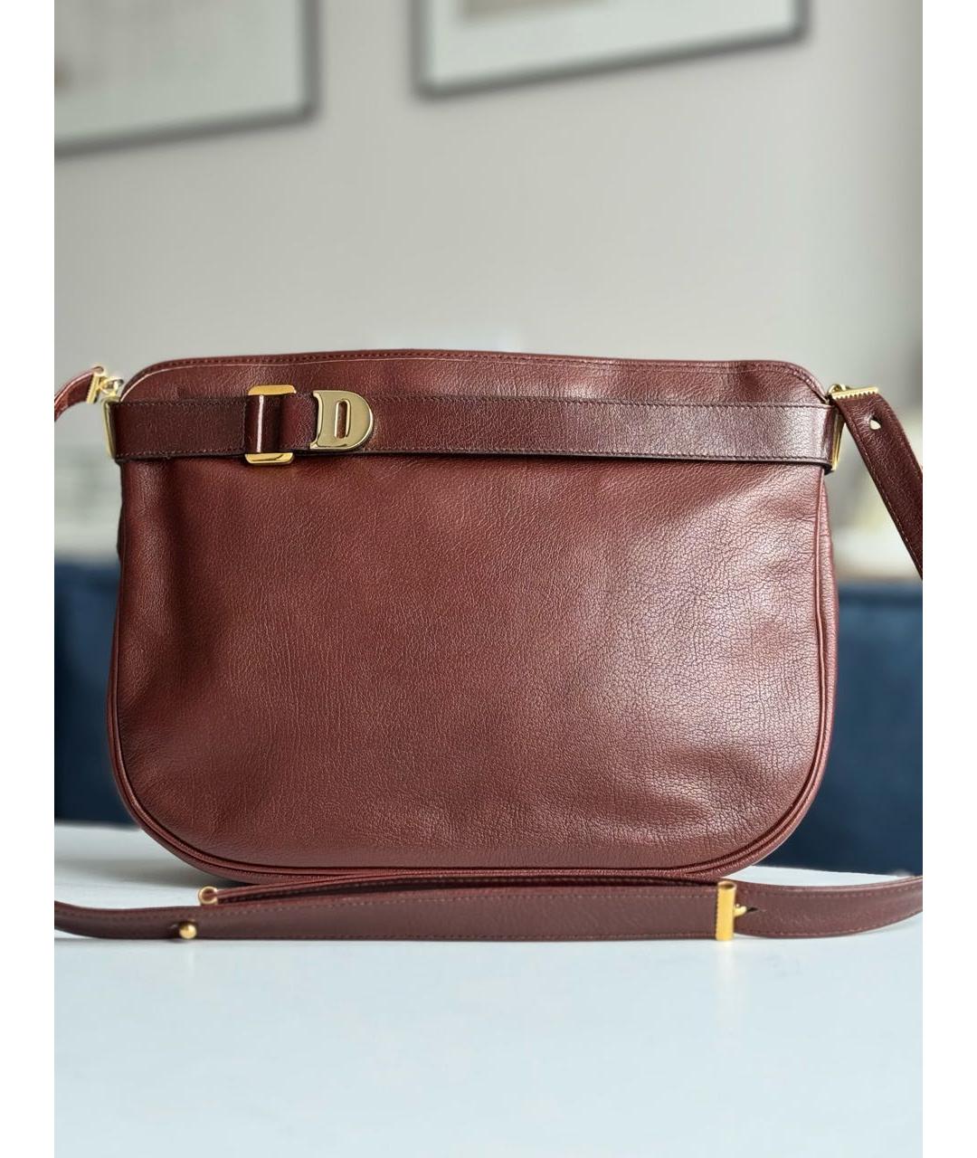 CHRISTIAN DIOR Коричневая кожаная сумка через плечо, фото 9