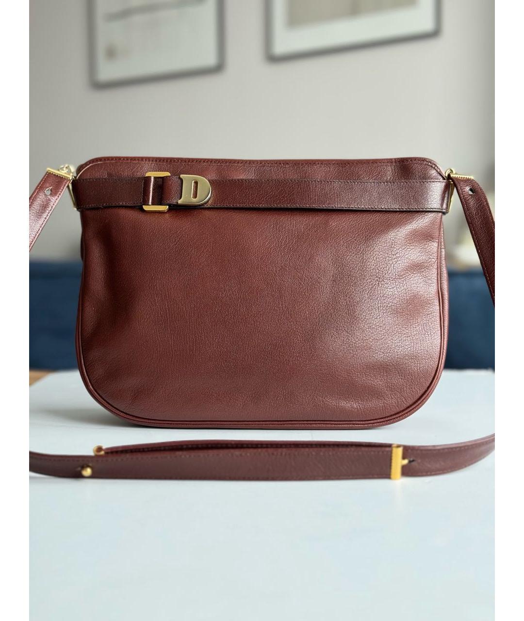 CHRISTIAN DIOR Коричневая кожаная сумка через плечо, фото 7