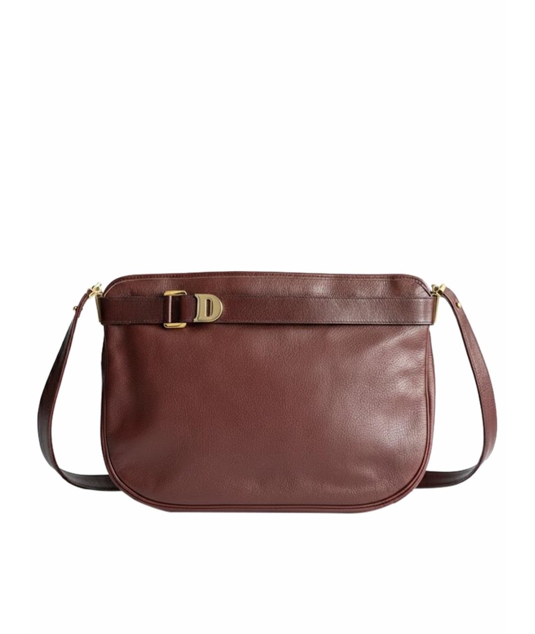 CHRISTIAN DIOR Коричневая кожаная сумка через плечо, фото 1