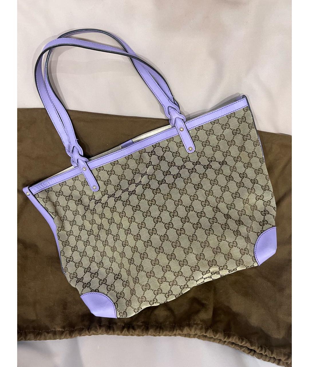 GUCCI Бежевая тканевая сумка с короткими ручками, фото 2