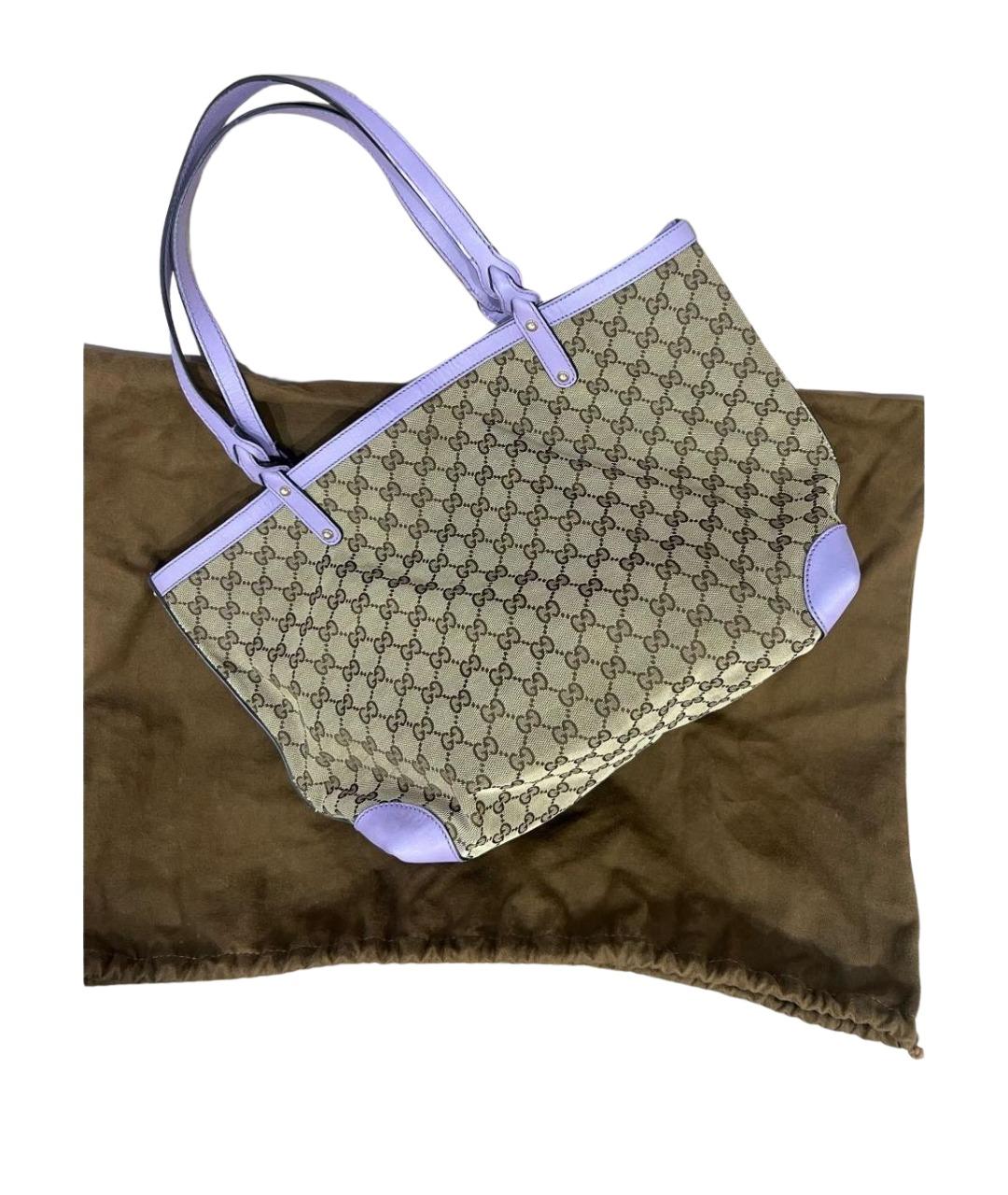 GUCCI Бежевая тканевая сумка с короткими ручками, фото 6