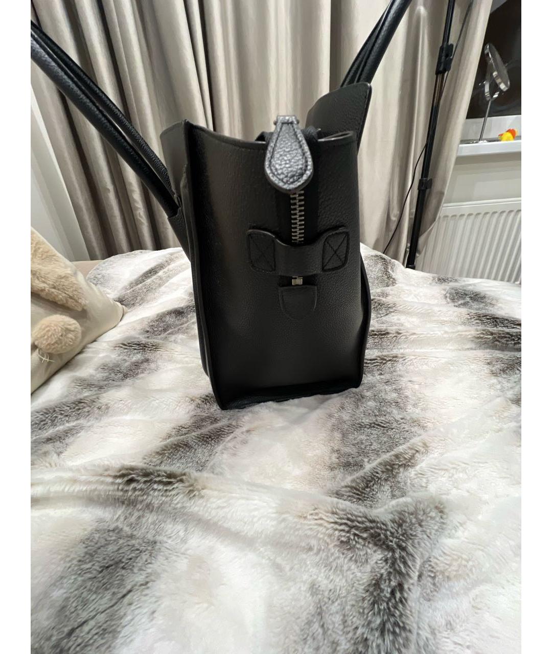 CELINE Черная кожаная сумка с короткими ручками, фото 2