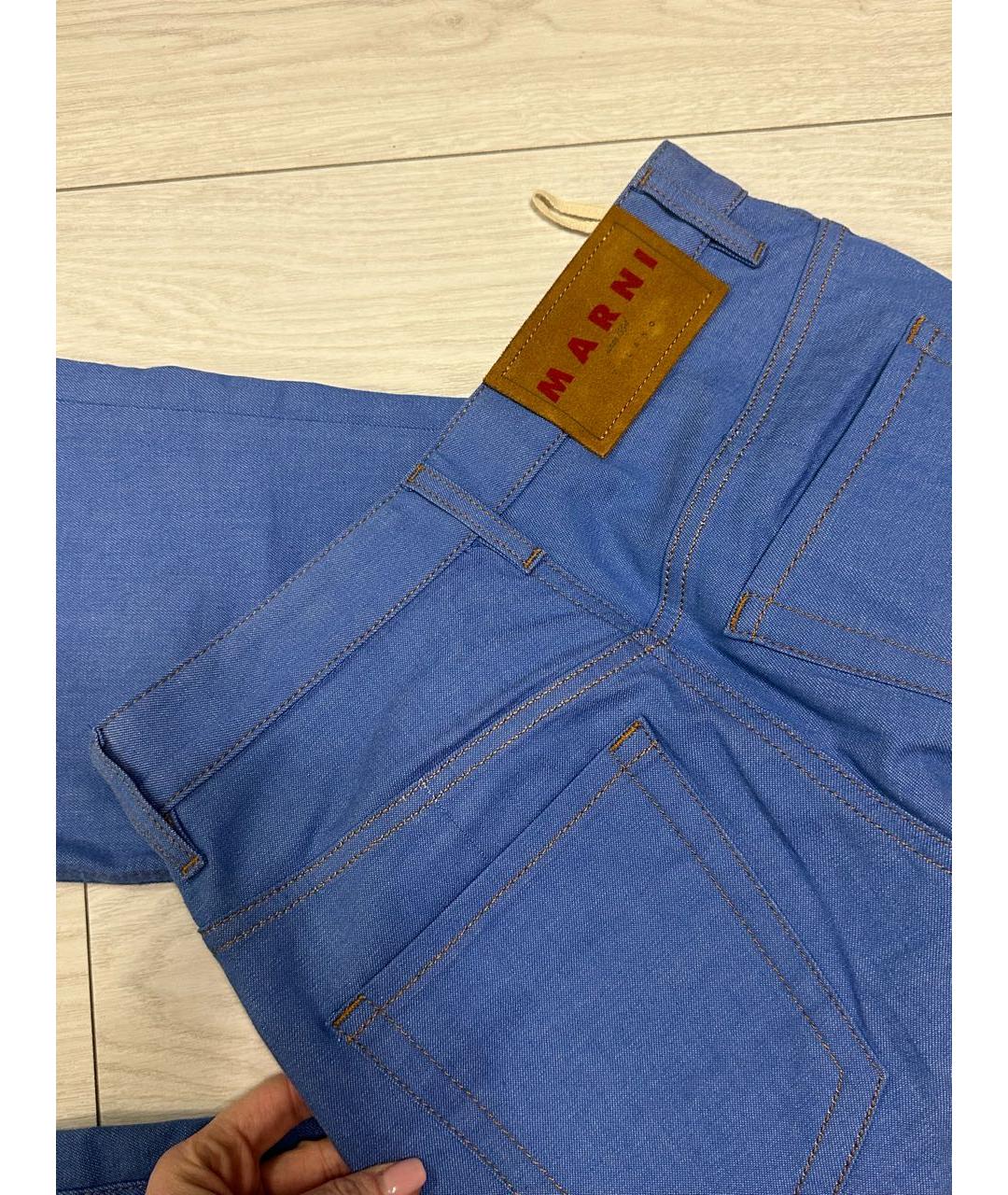 MARNI Голубые хлопковые джинсы клеш, фото 4