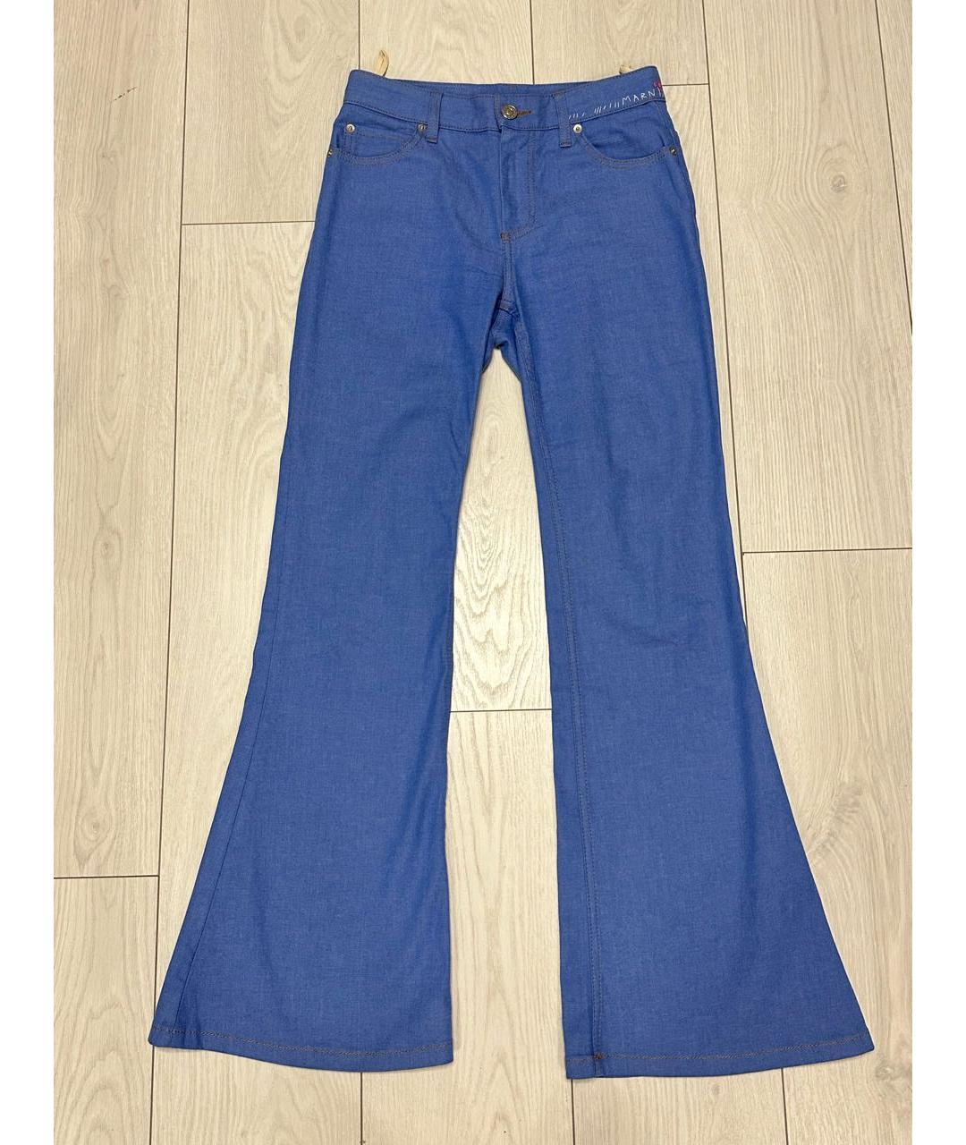 MARNI Голубые хлопковые джинсы клеш, фото 7