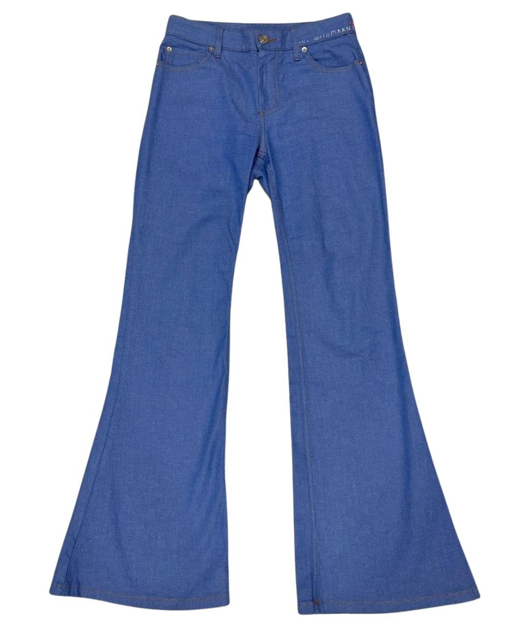 MARNI Голубые хлопковые джинсы клеш, фото 1