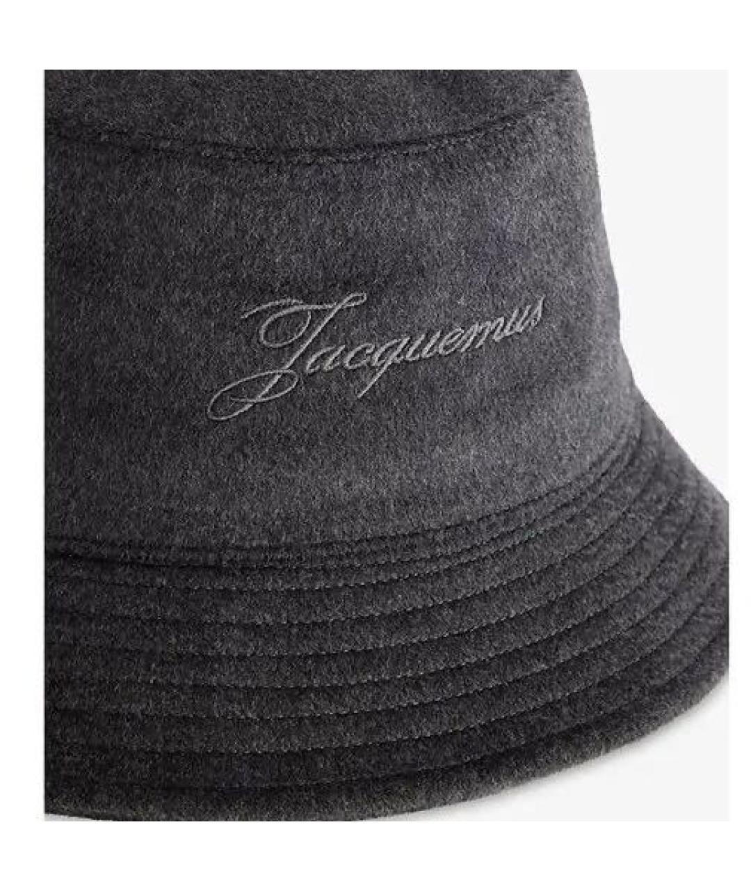 JACQUEMUS Антрацитовая кашемировая шапка, фото 4