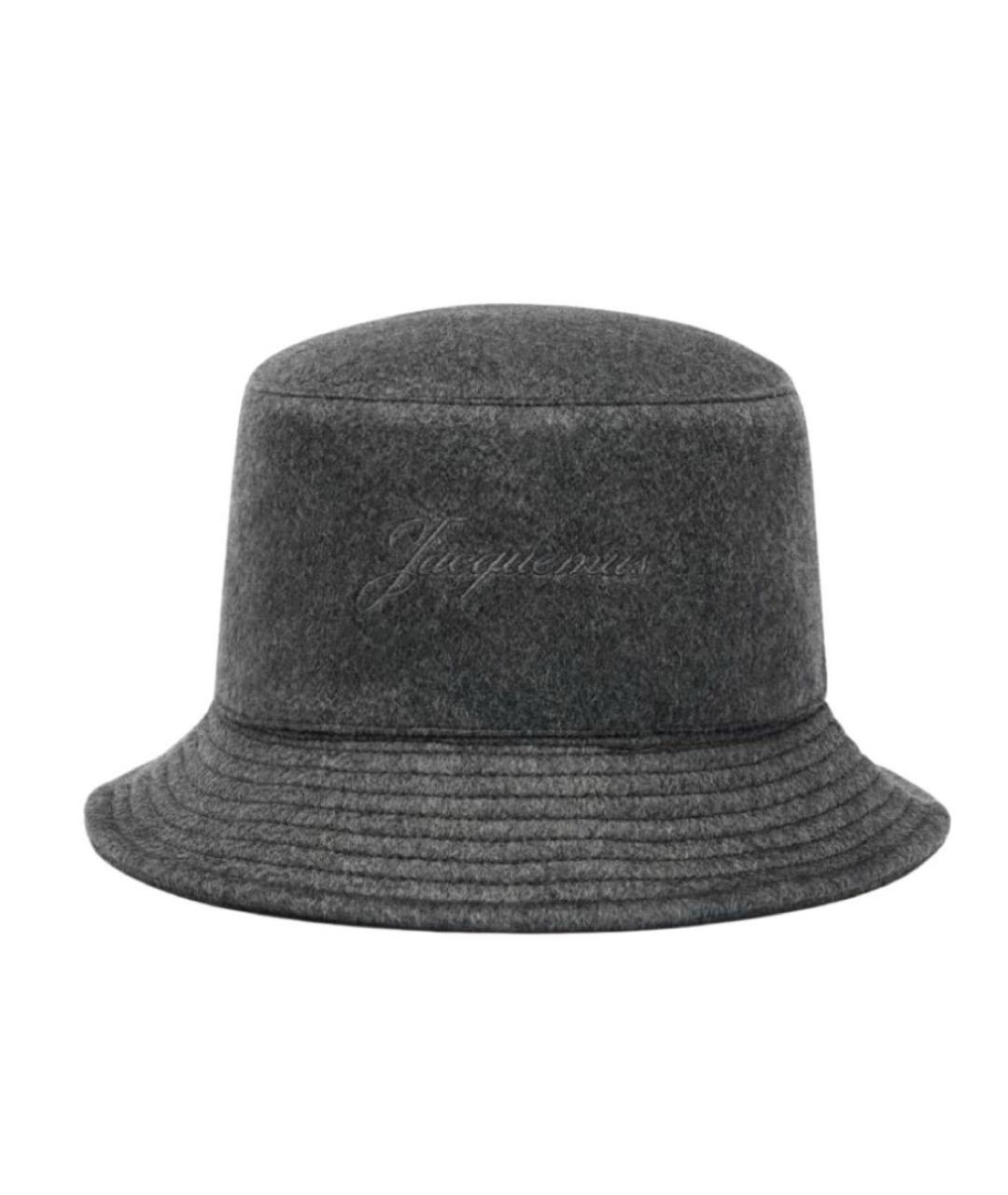 JACQUEMUS Антрацитовая кашемировая шапка, фото 5