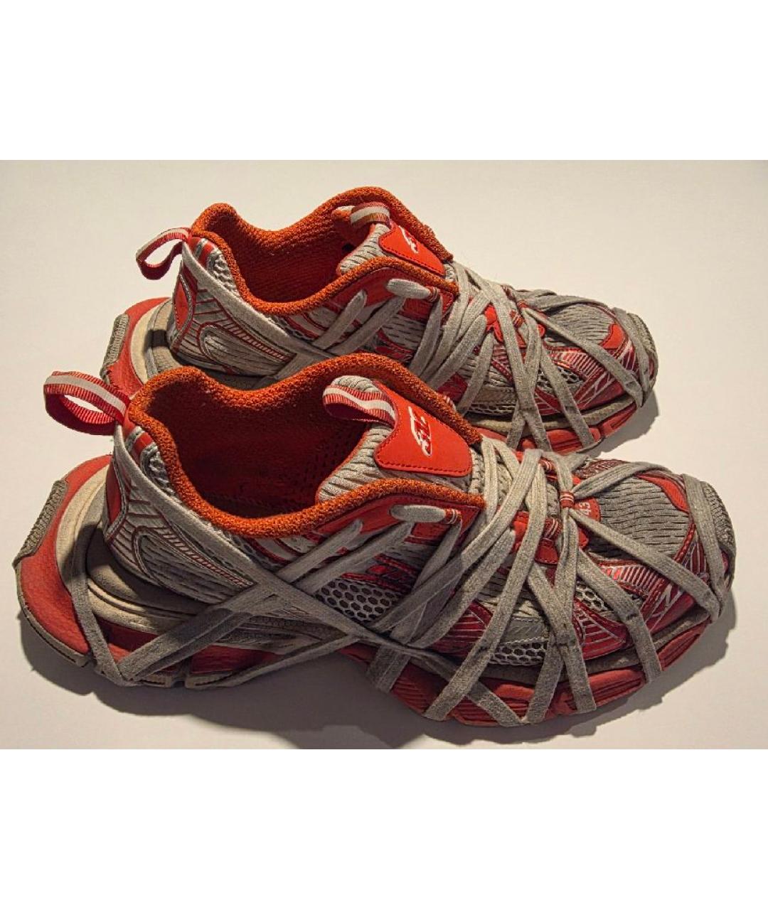 BALENCIAGA Красные текстильные низкие кроссовки / кеды, фото 5