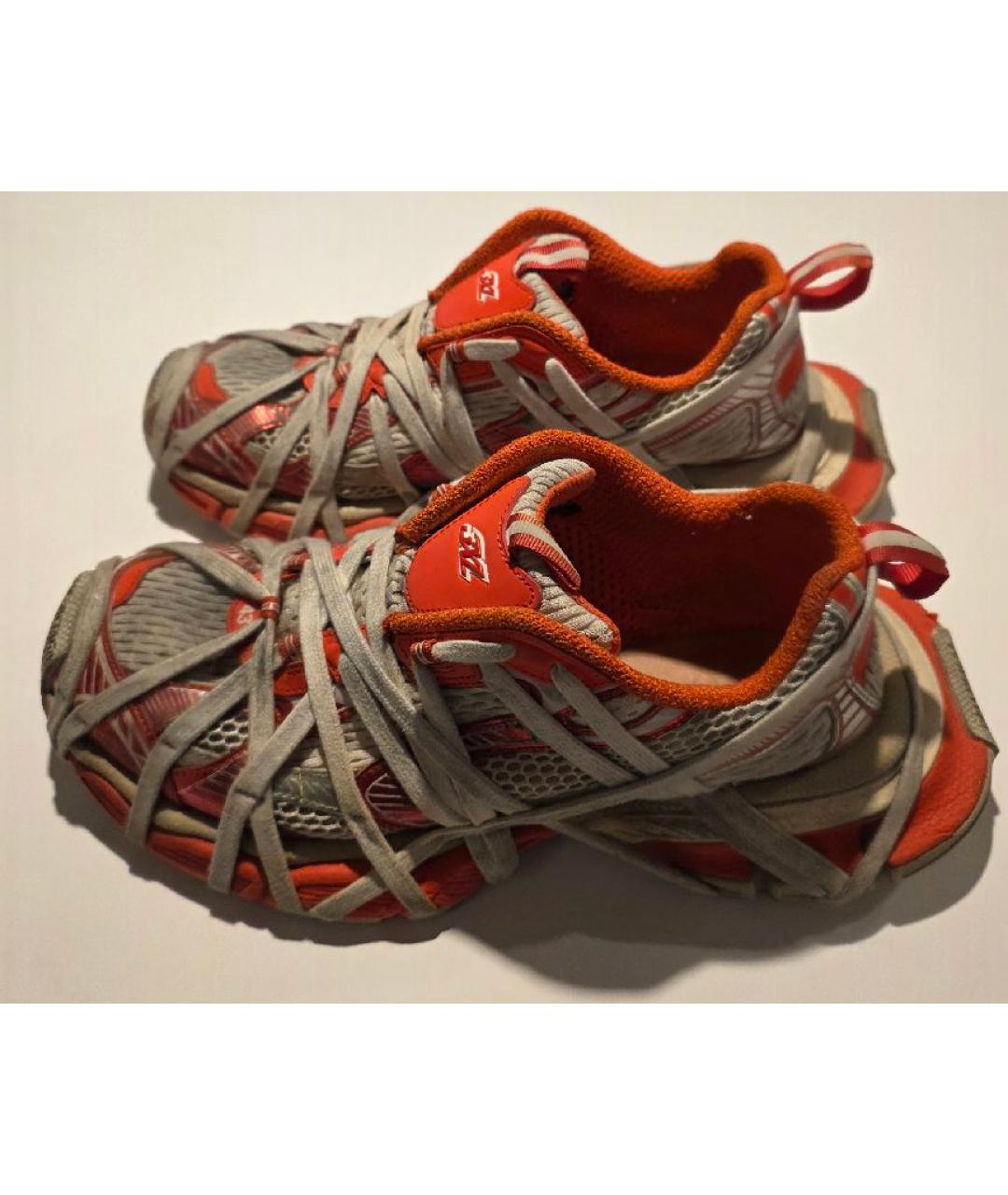 BALENCIAGA Красные текстильные низкие кроссовки / кеды, фото 4