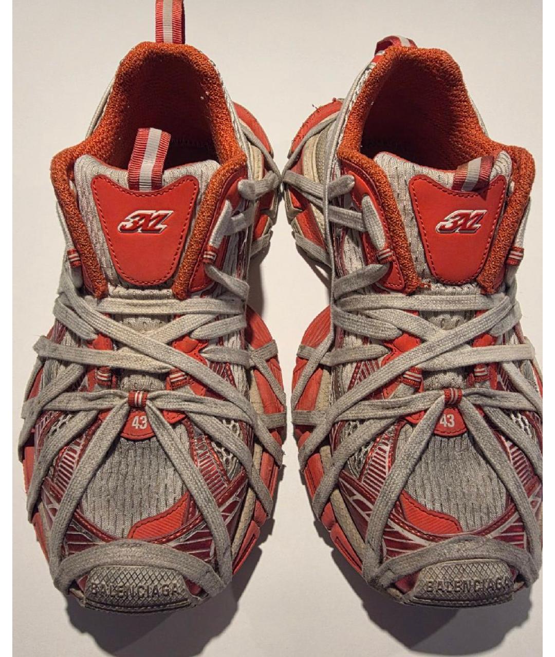 BALENCIAGA Красные текстильные низкие кроссовки / кеды, фото 2