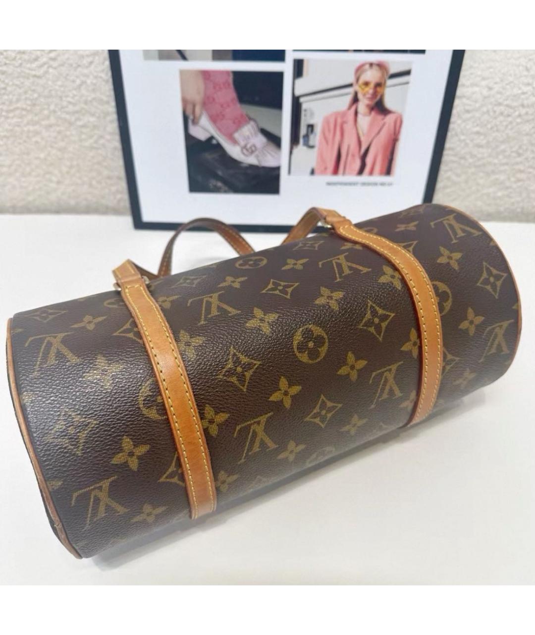 LOUIS VUITTON Коричневая сумка с короткими ручками, фото 6
