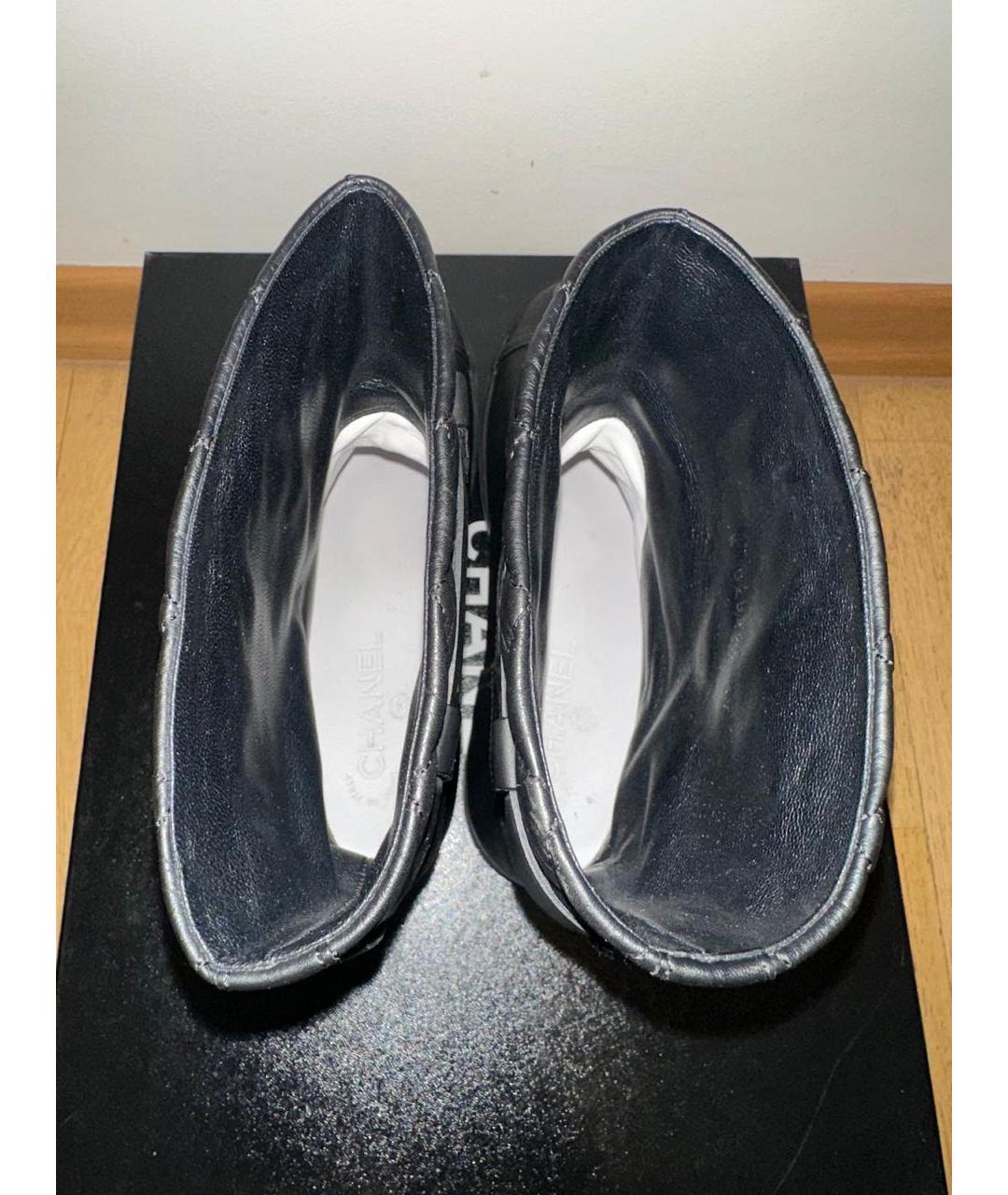 CHANEL Черные кожаные ботинки, фото 3