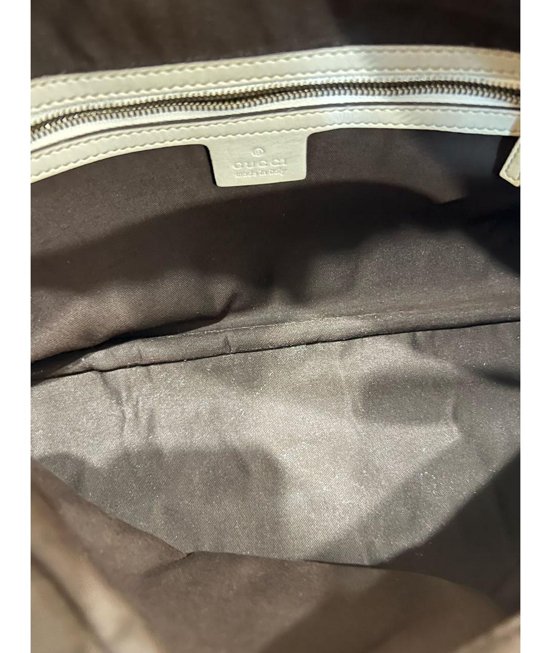 GUCCI Бежевая кожаная сумка с короткими ручками, фото 4