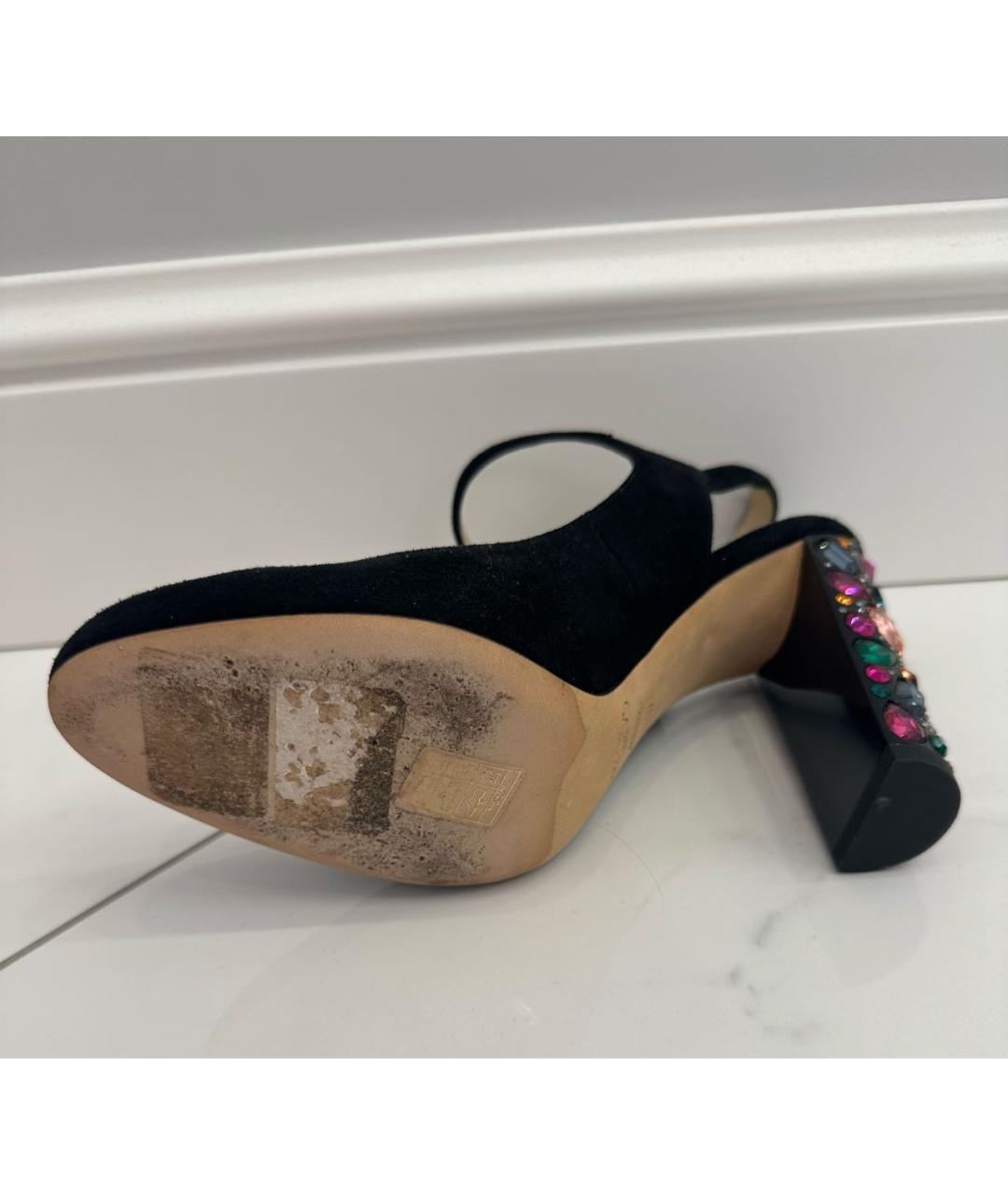 JIMMY CHOO Черные замшевые босоножки, фото 5