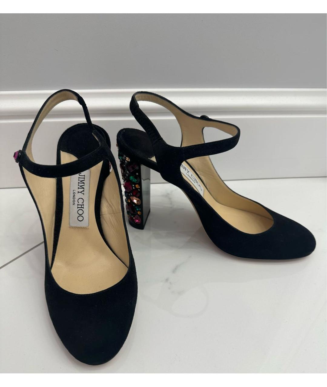 JIMMY CHOO Черные замшевые босоножки, фото 7