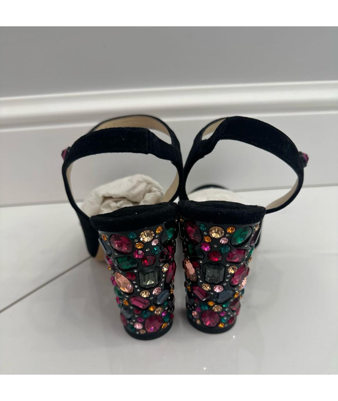 JIMMY CHOO Черные замшевые босоножки, фото 3