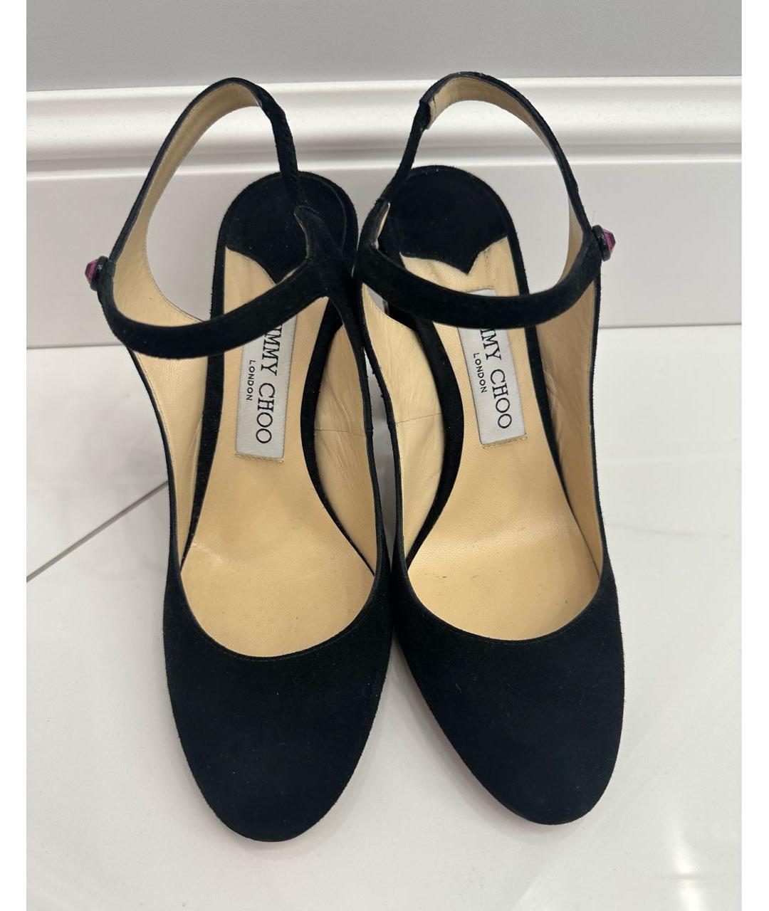 JIMMY CHOO Черные замшевые босоножки, фото 2