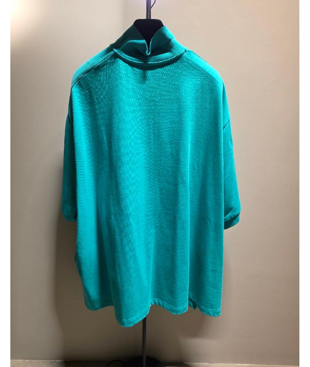 BALENCIAGA Бирюзовое поло с коротким рукавом, фото 2