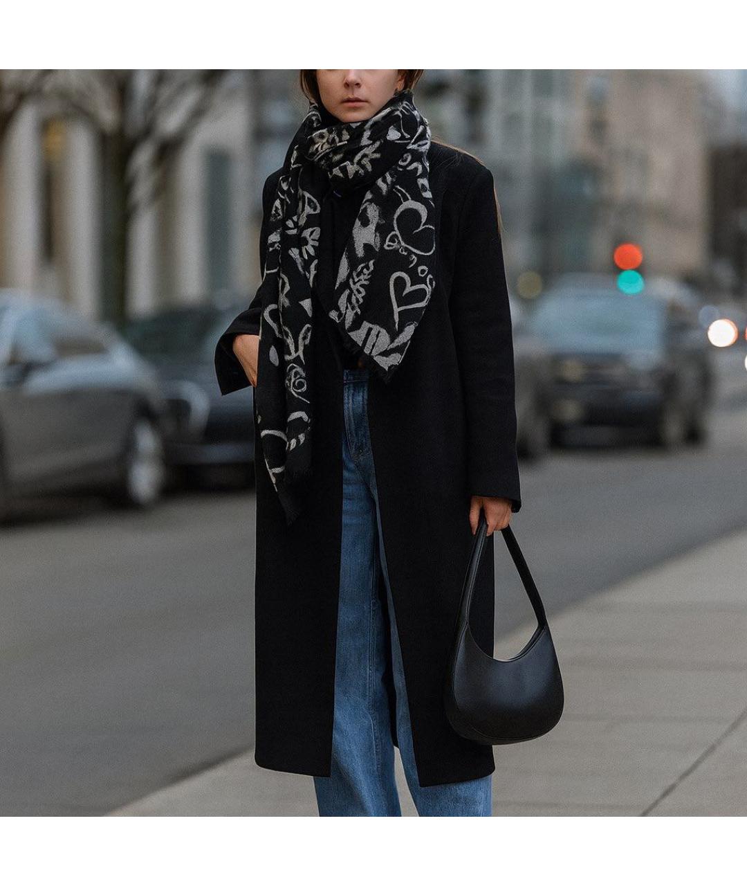 KARL LAGERFELD Черный шерстяной шарф, фото 6