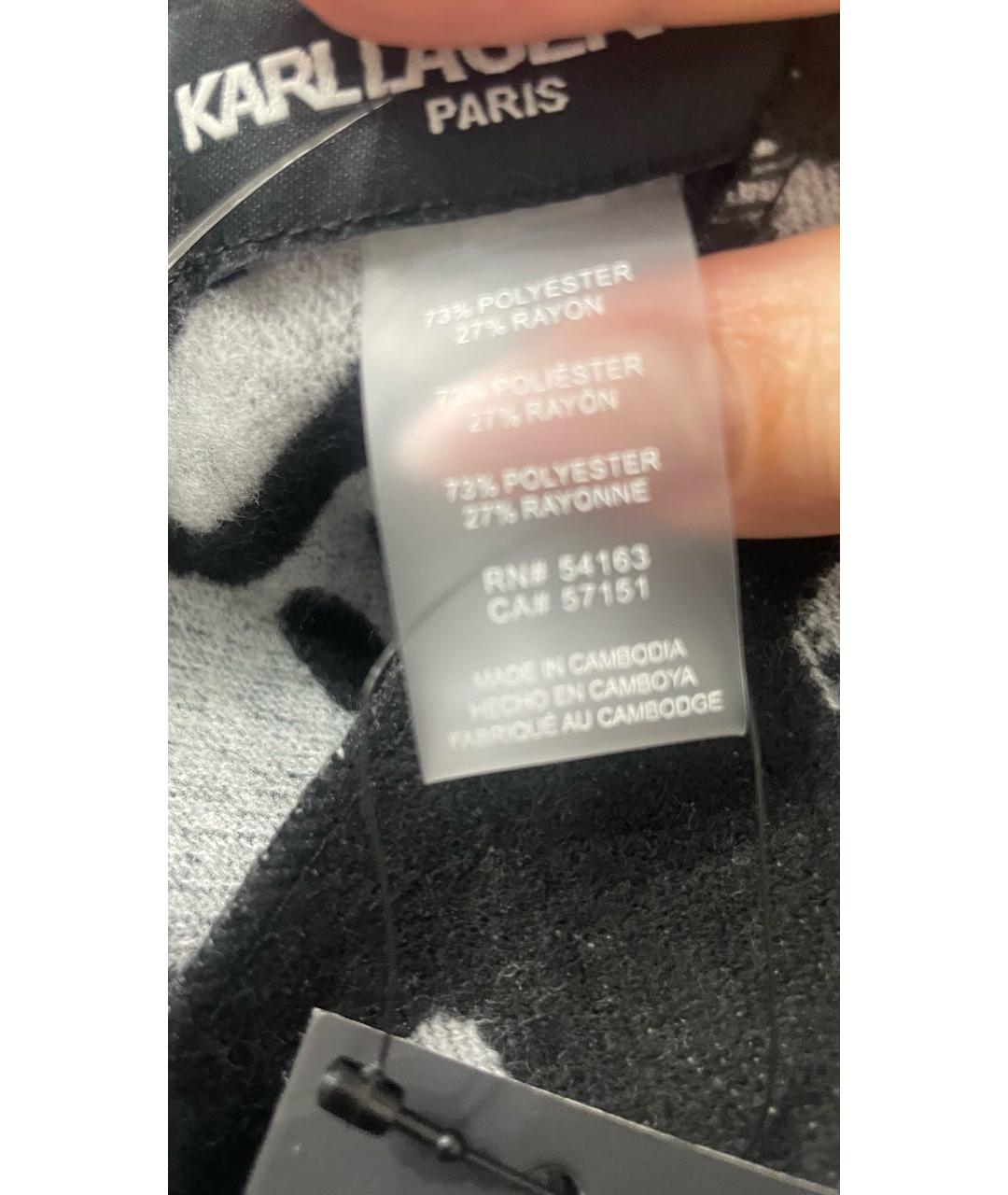 KARL LAGERFELD Черный шерстяной шарф, фото 3