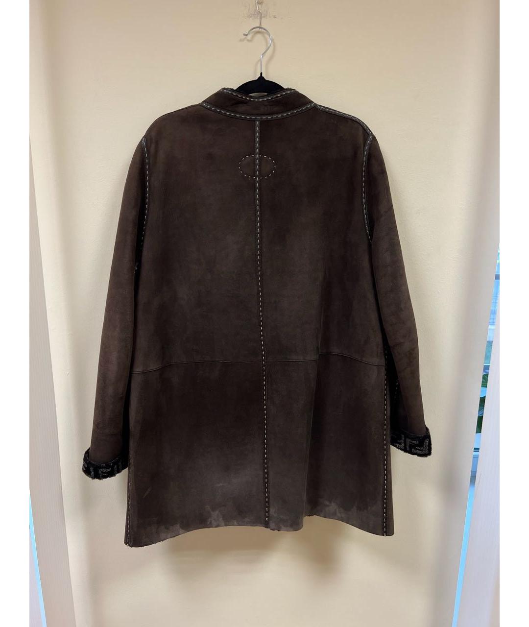 FENDI Коричневая меховая дубленка, фото 2