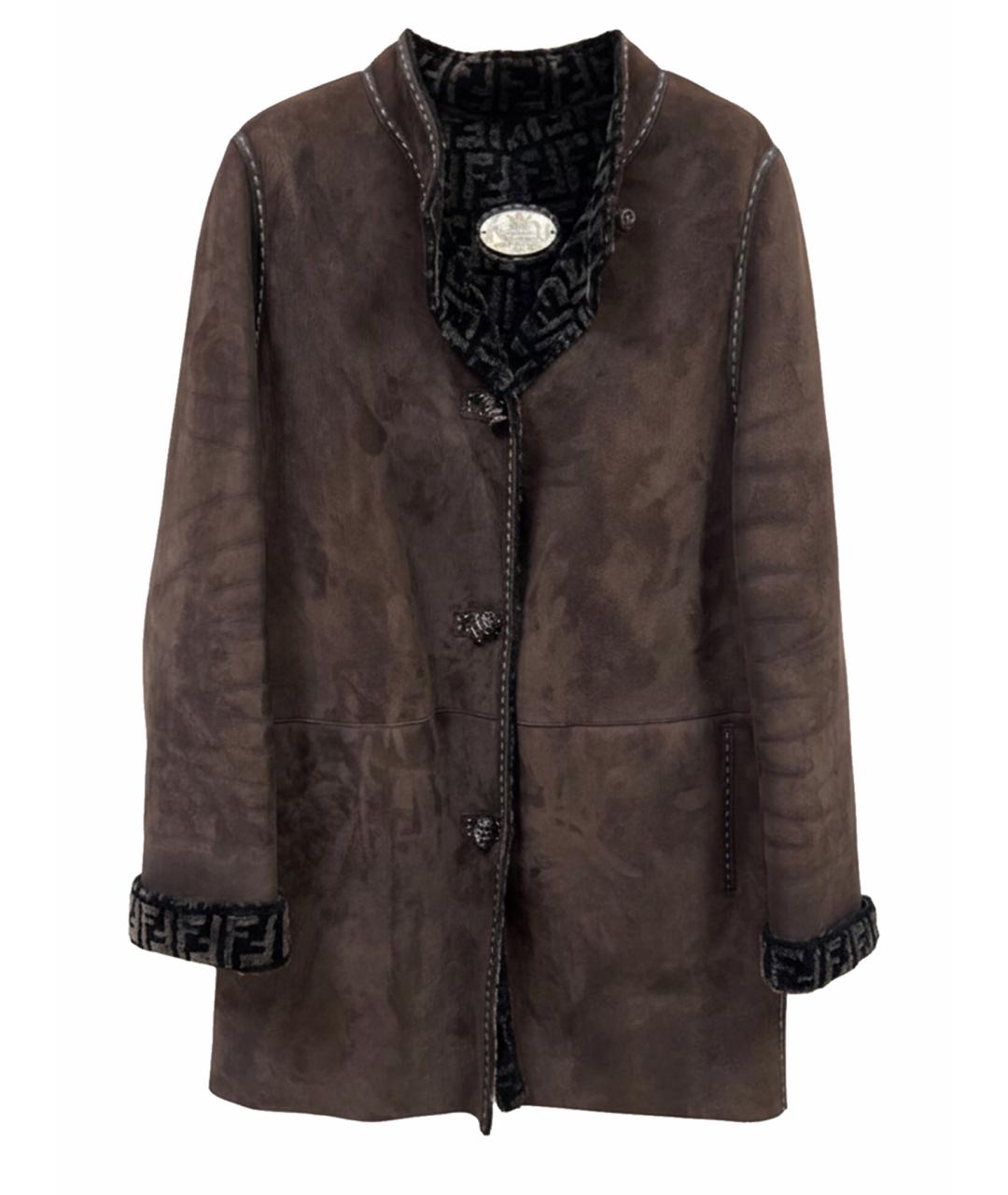 FENDI Коричневая меховая дубленка, фото 1