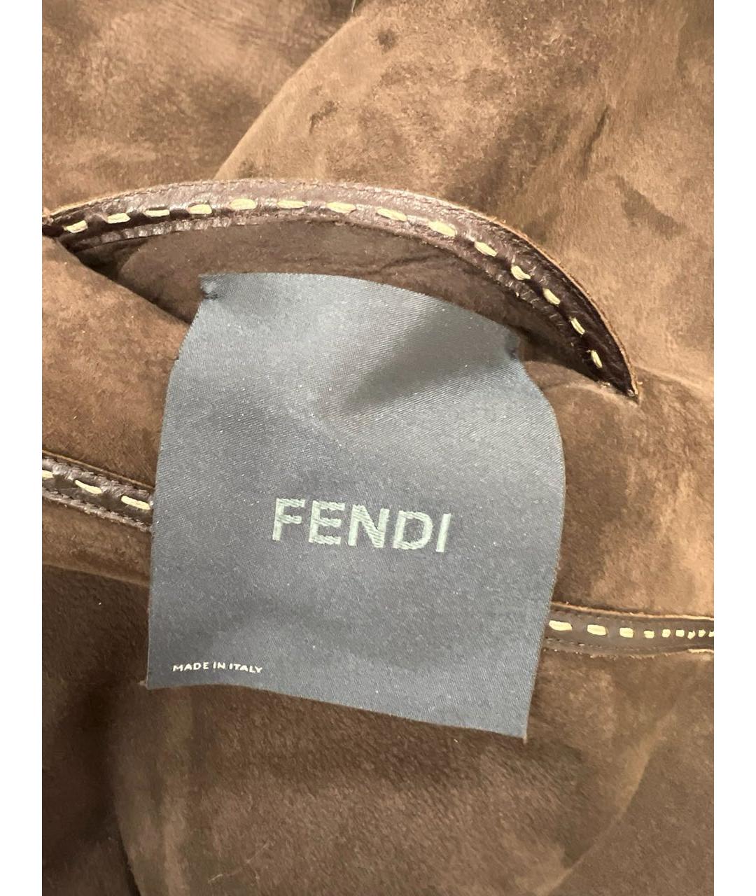 FENDI Коричневая меховая дубленка, фото 5