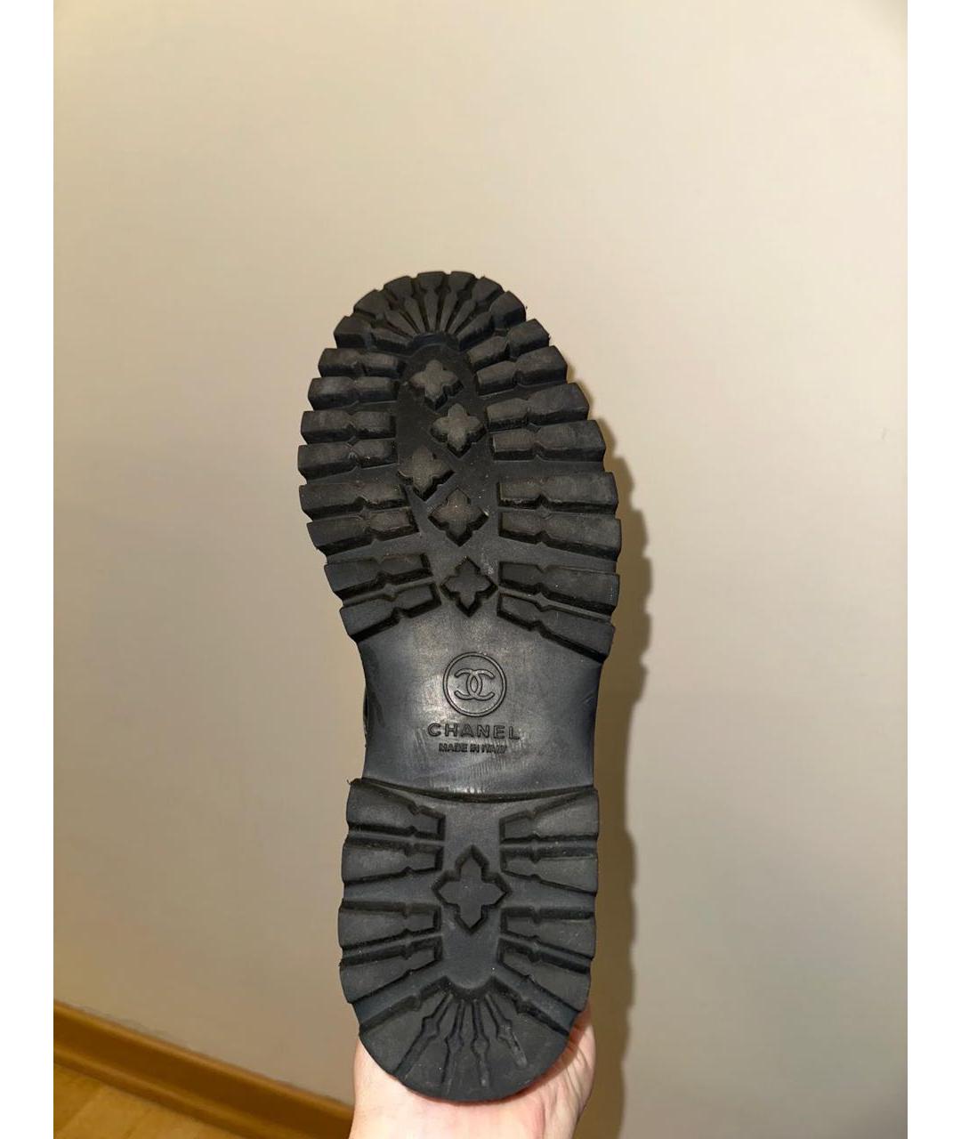 CHANEL Черные кожаные ботинки, фото 3