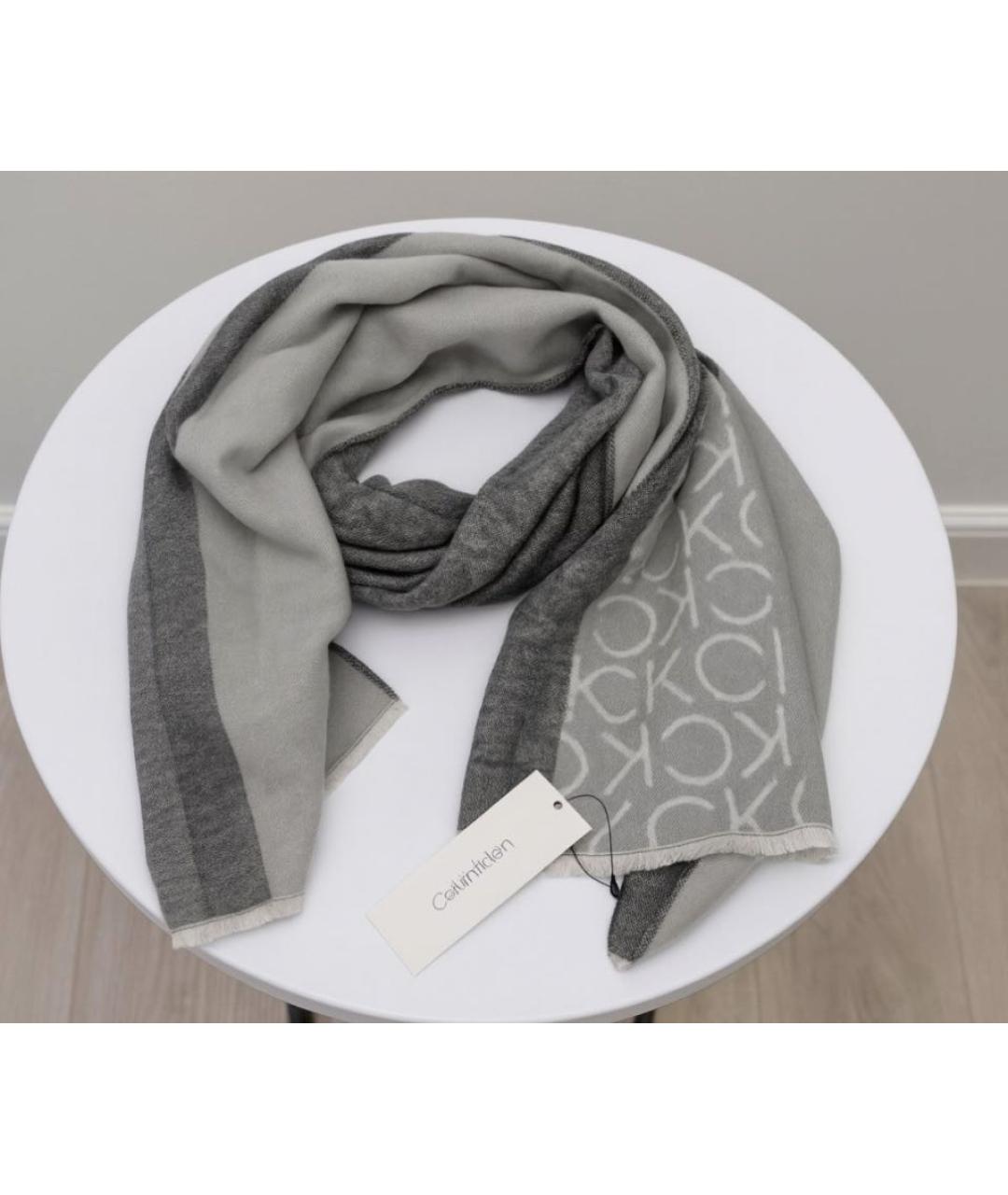 CALVIN KLEIN Серый шарф, фото 2
