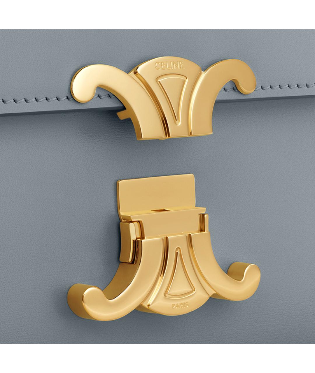 CELINE Серая кожаная сумка через плечо, фото 4