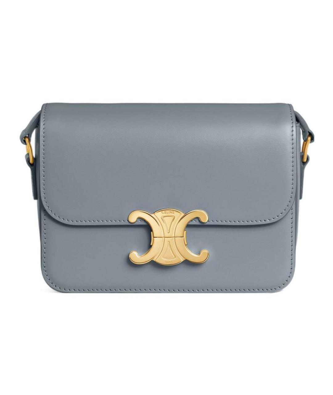 CELINE Серая кожаная сумка через плечо, фото 1