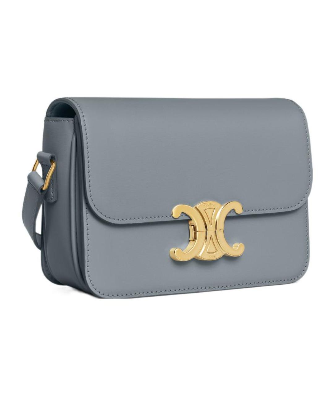 CELINE Серая кожаная сумка через плечо, фото 2