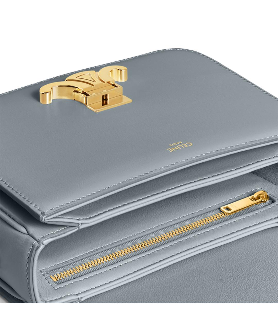 CELINE Серая кожаная сумка через плечо, фото 5