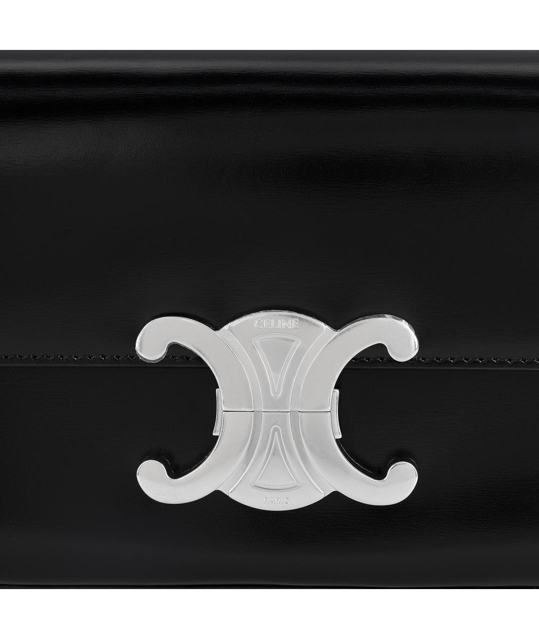 CELINE Черная кожаная сумка через плечо, фото 6
