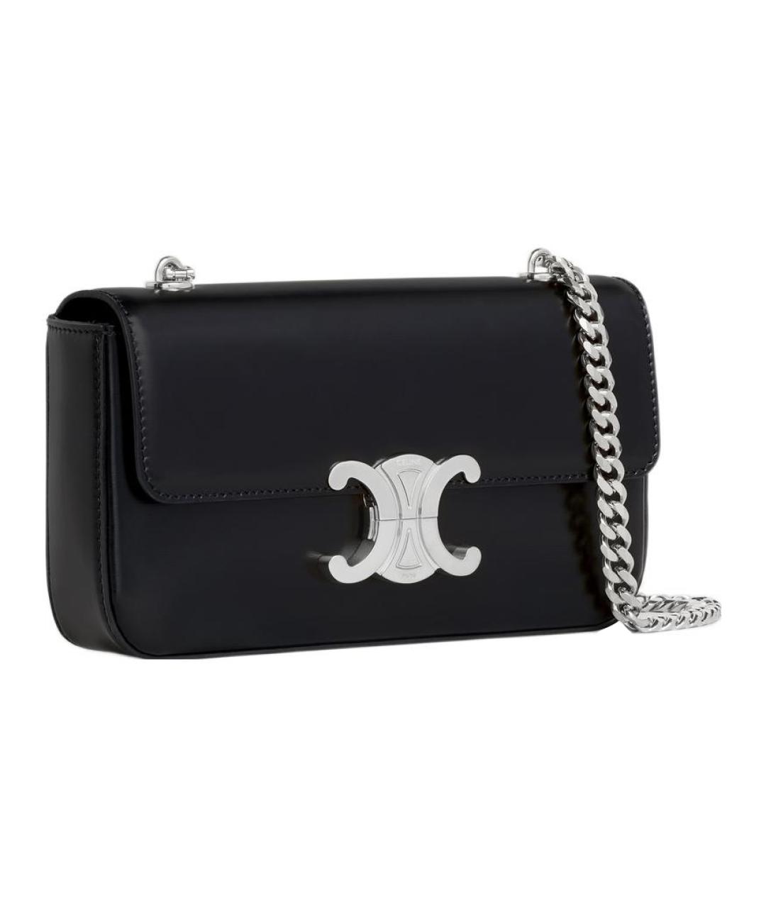 CELINE Черная кожаная сумка через плечо, фото 2