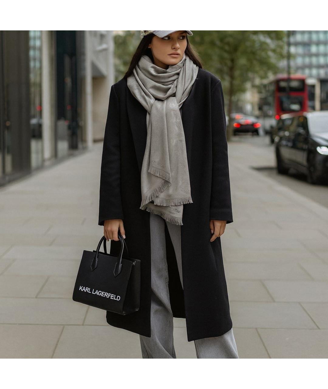 KARL LAGERFELD Серый шарф, фото 6