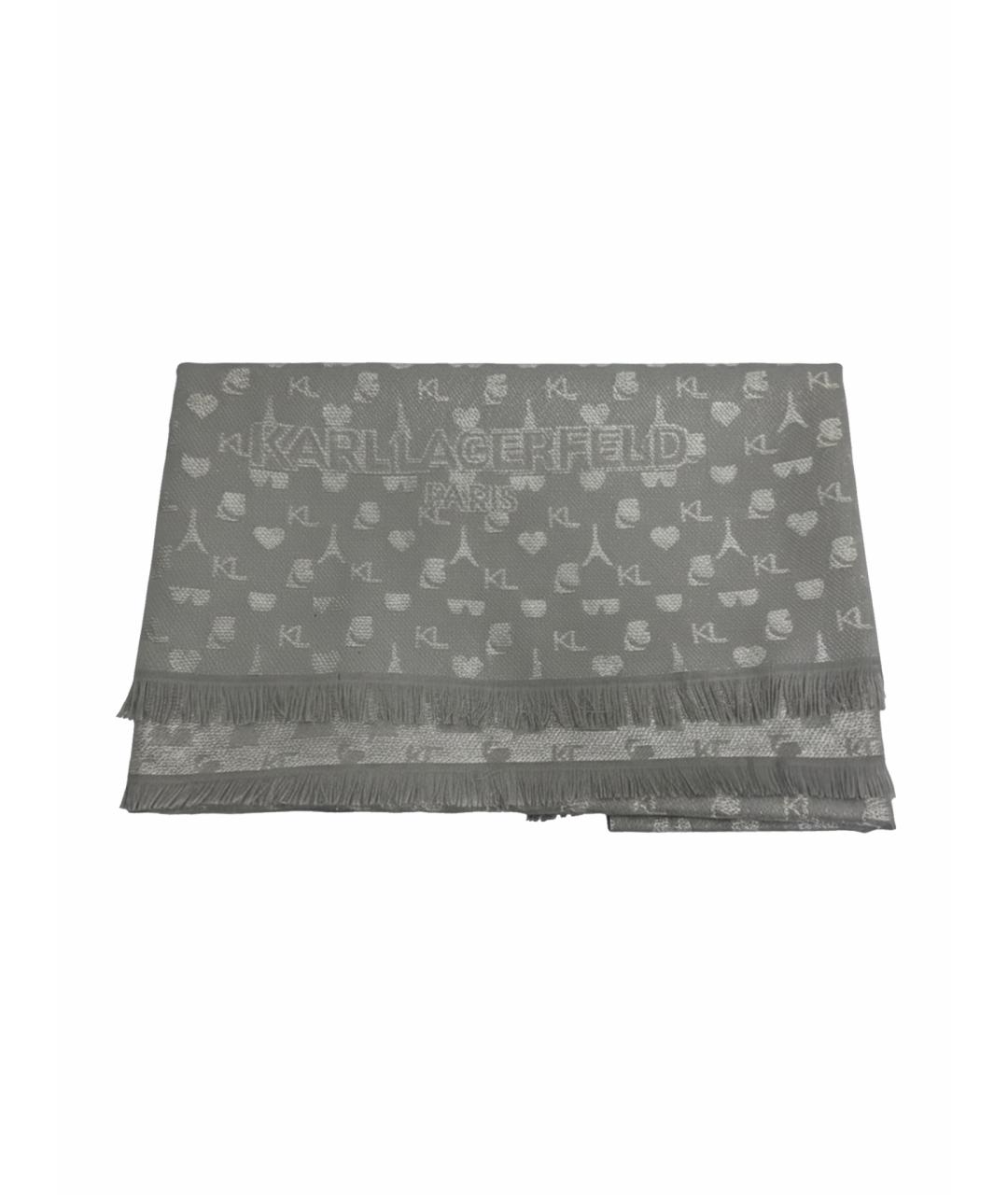 KARL LAGERFELD Серый шарф, фото 1