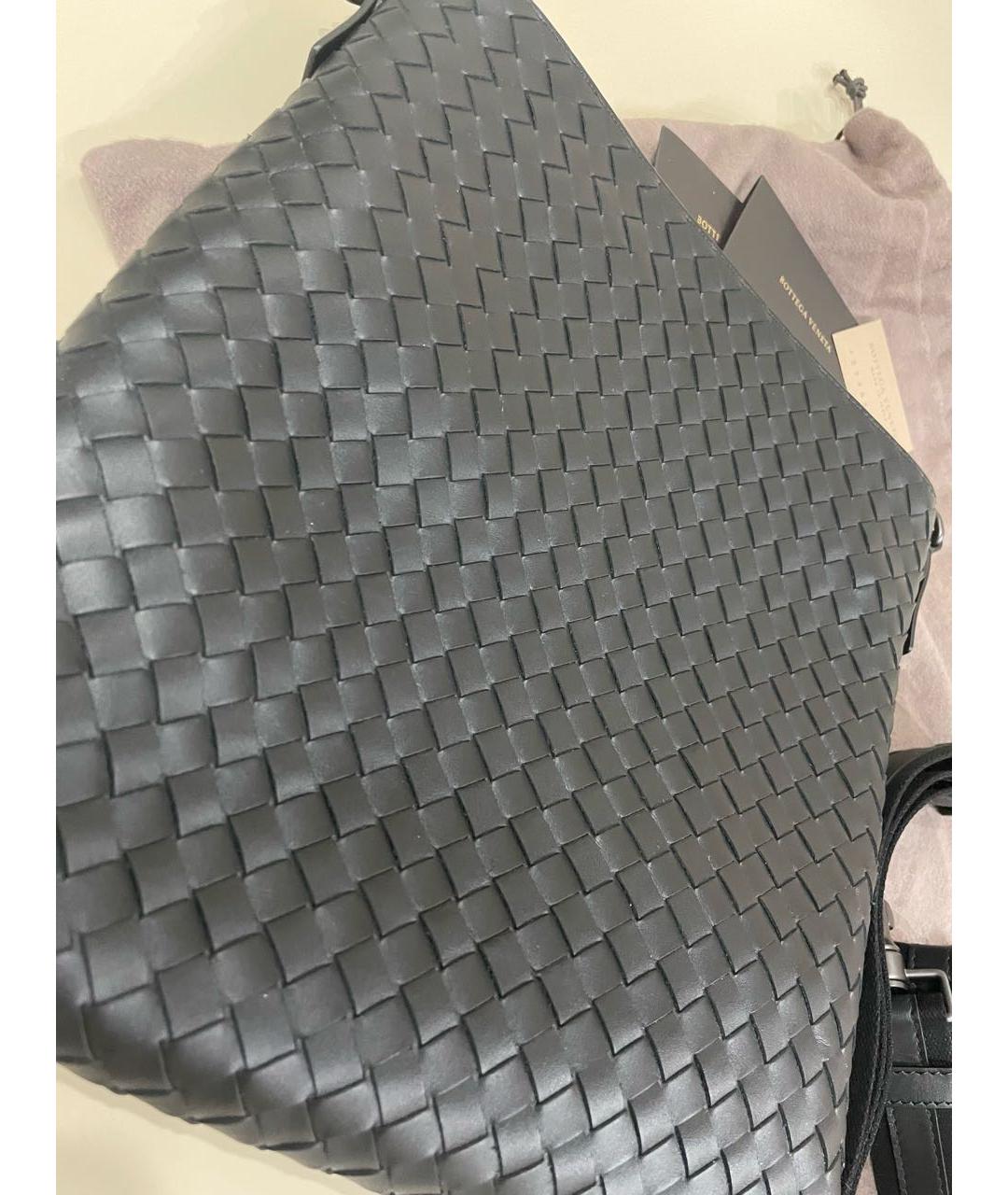 BOTTEGA VENETA Черная кожаная сумка на плечо, фото 3