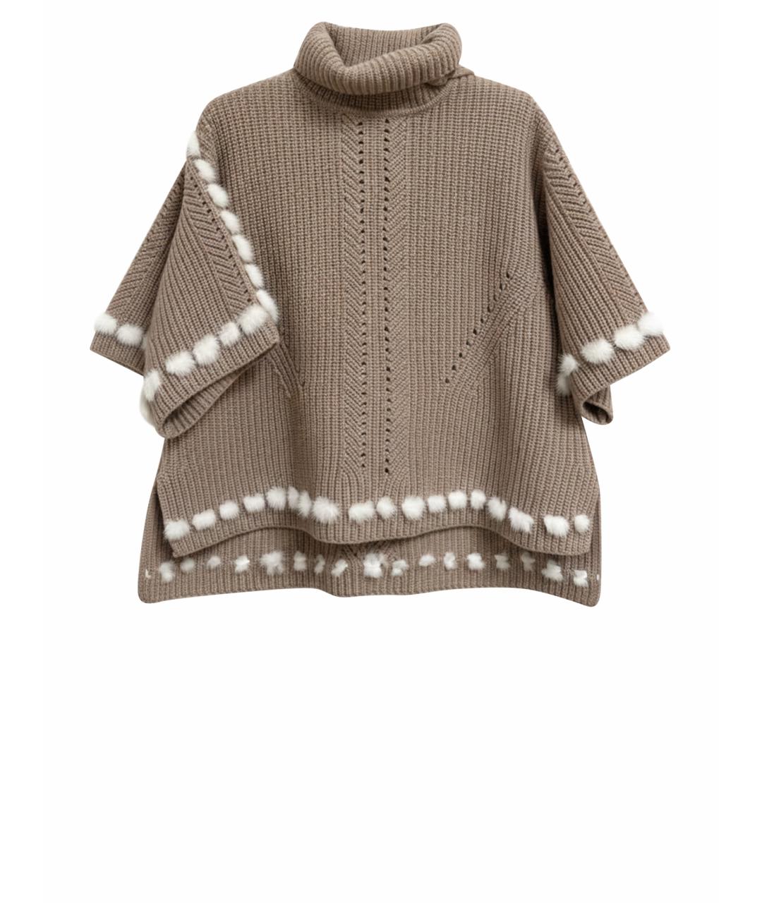 FENDI Бежевый кашемировый джемпер / свитер, фото 1