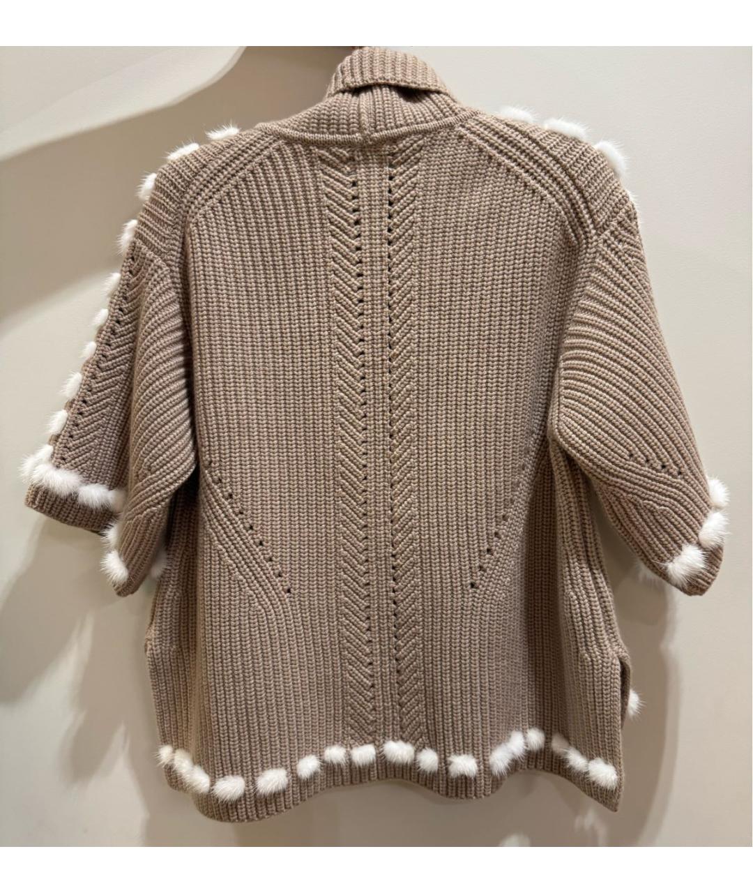 FENDI Бежевый кашемировый джемпер / свитер, фото 2