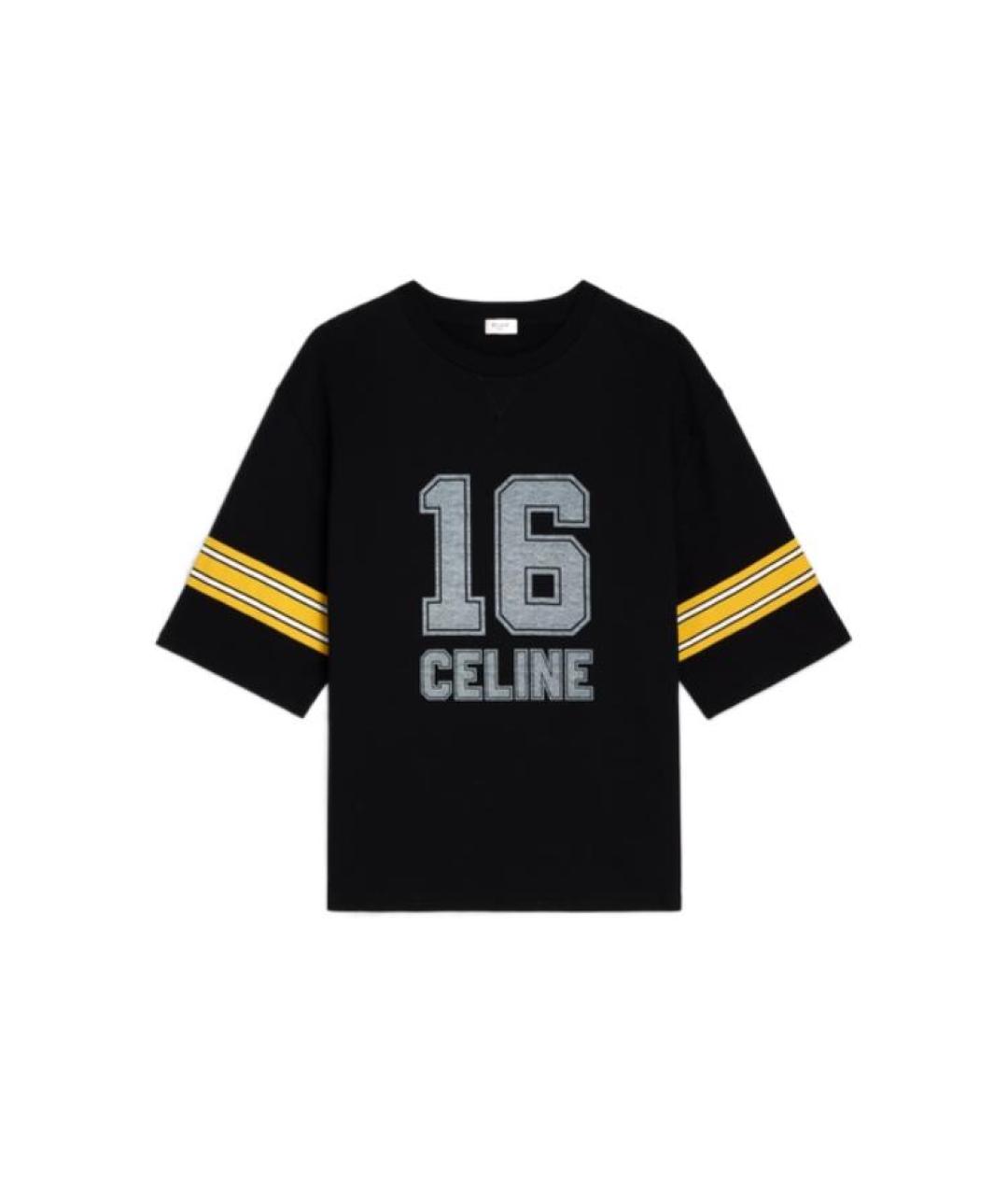 CELINE Черная хлопковая футболка, фото 1