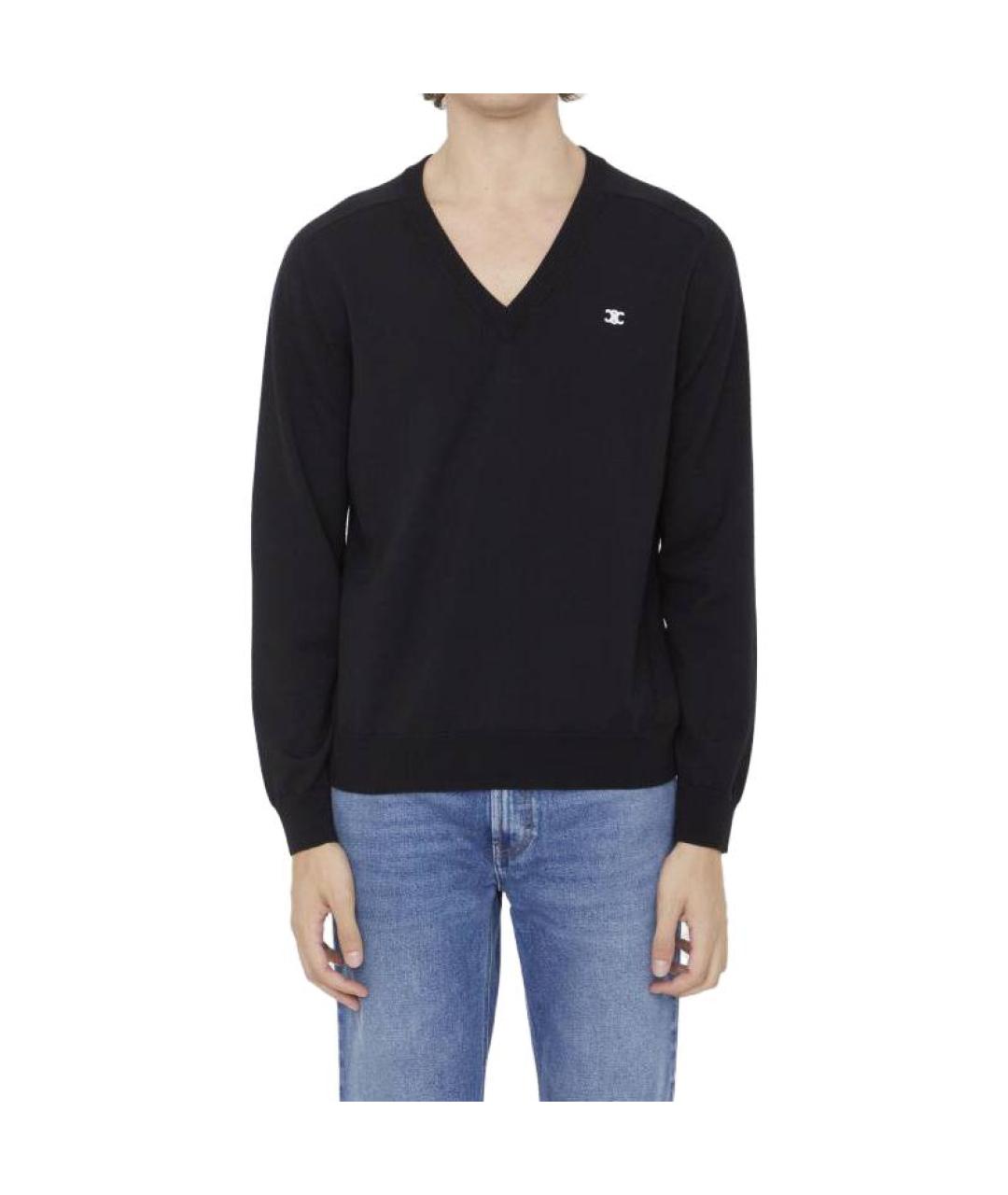 CELINE Черный хлопковый джемпер / свитер, фото 3