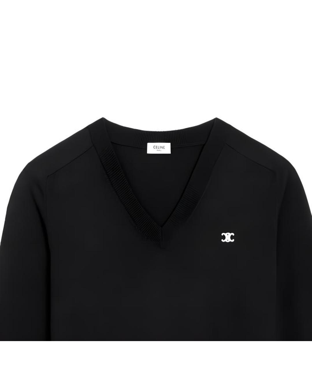 CELINE Черный хлопковый джемпер / свитер, фото 6