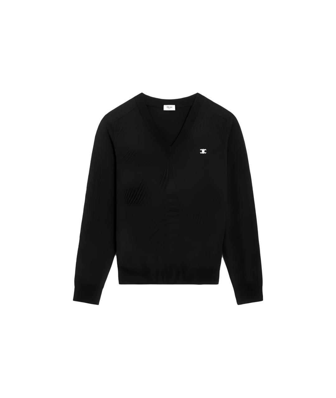 CELINE Черный хлопковый джемпер / свитер, фото 1