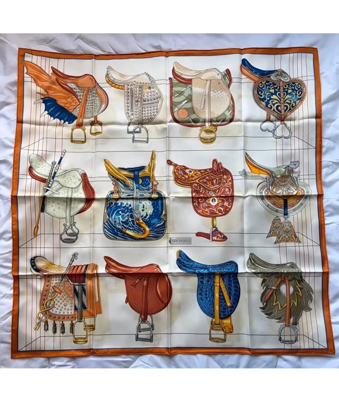 HERMES Мульти шелковый платок, фото 3