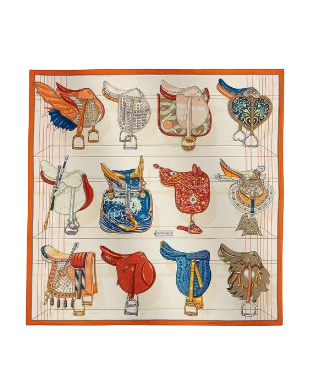 HERMES Мульти шелковый платок, фото 1