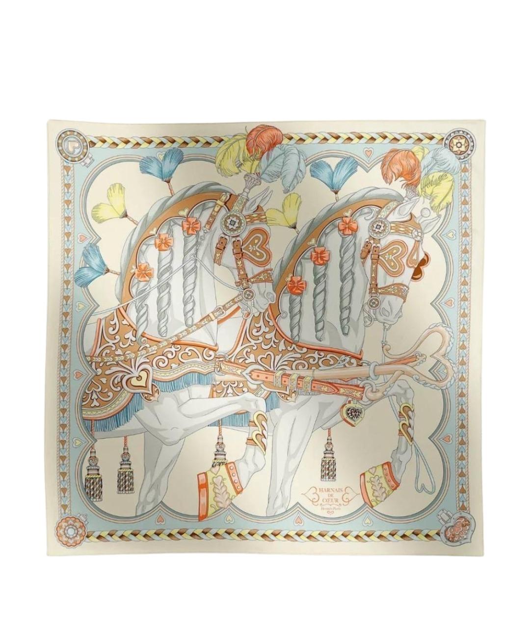HERMES Мульти шелковый платок, фото 1